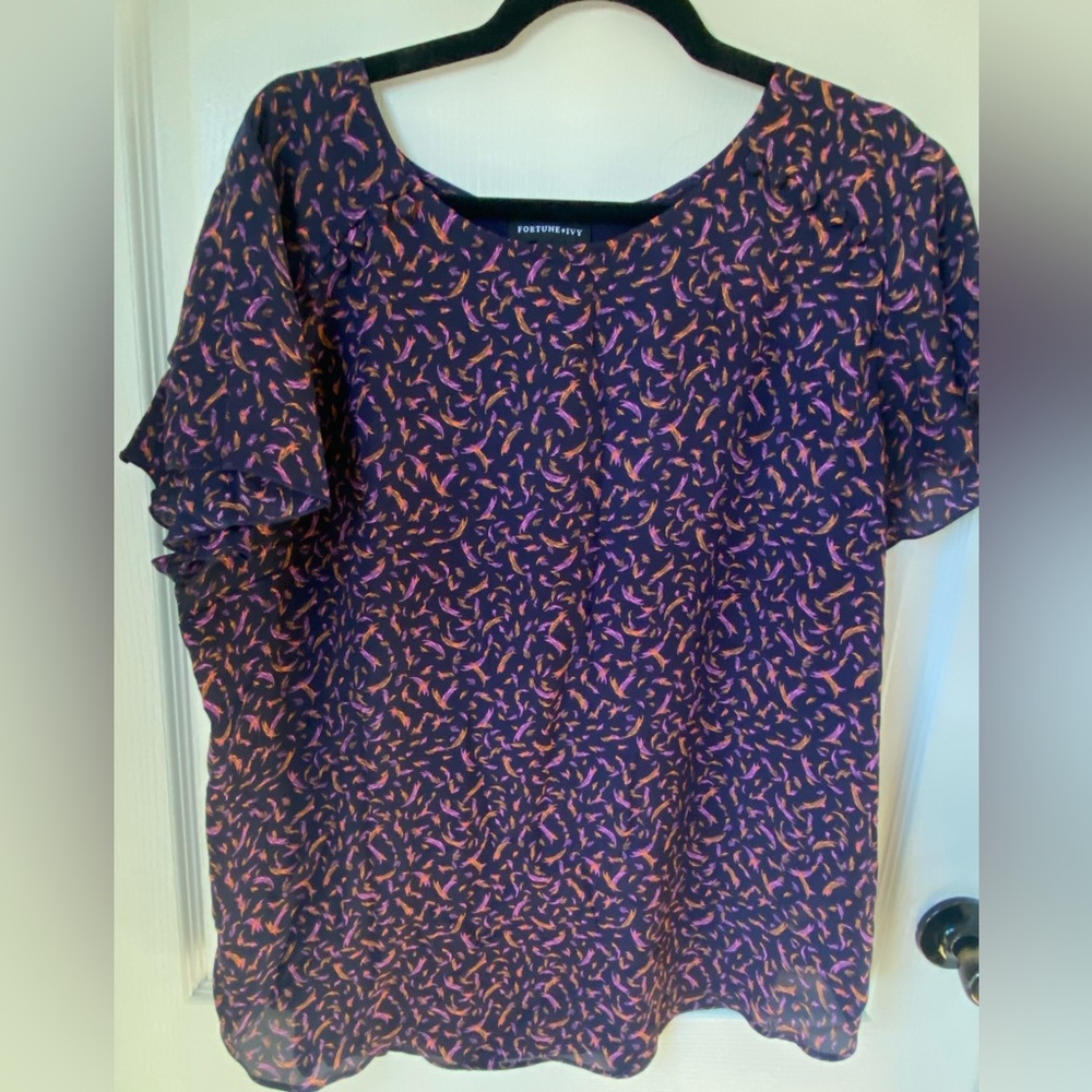 Stylish Purple and Pink Patterned Blouse